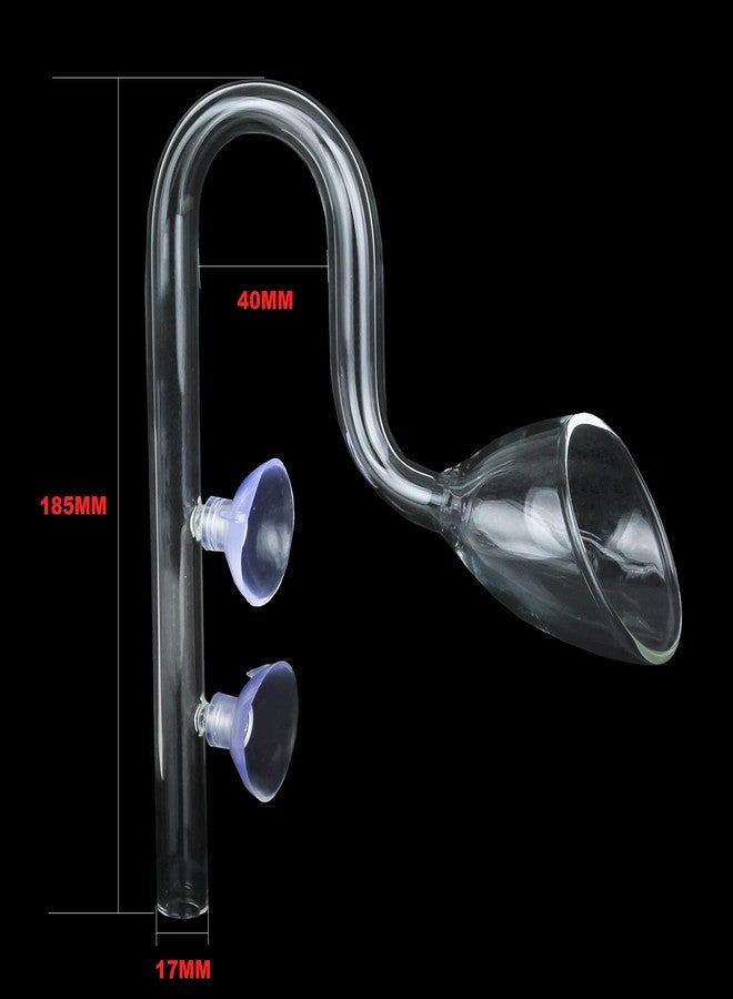 Bilindasly Glass Lily Pipe Outflow Aquatic Lily Pipe Set for Aquarium Planted Tank Aquascaping Filter 17mm for 16/22mm(5/8" ID) Tubing Hose - Image 2